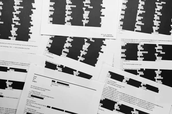 Redacted and unredacted document comparison showing privacy failure