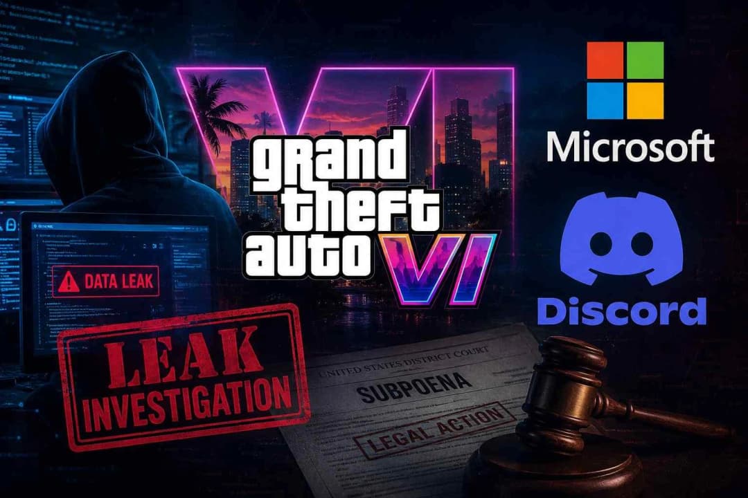 Grand Theft Auto VI branding shown alongside Microsoft and Discord logos